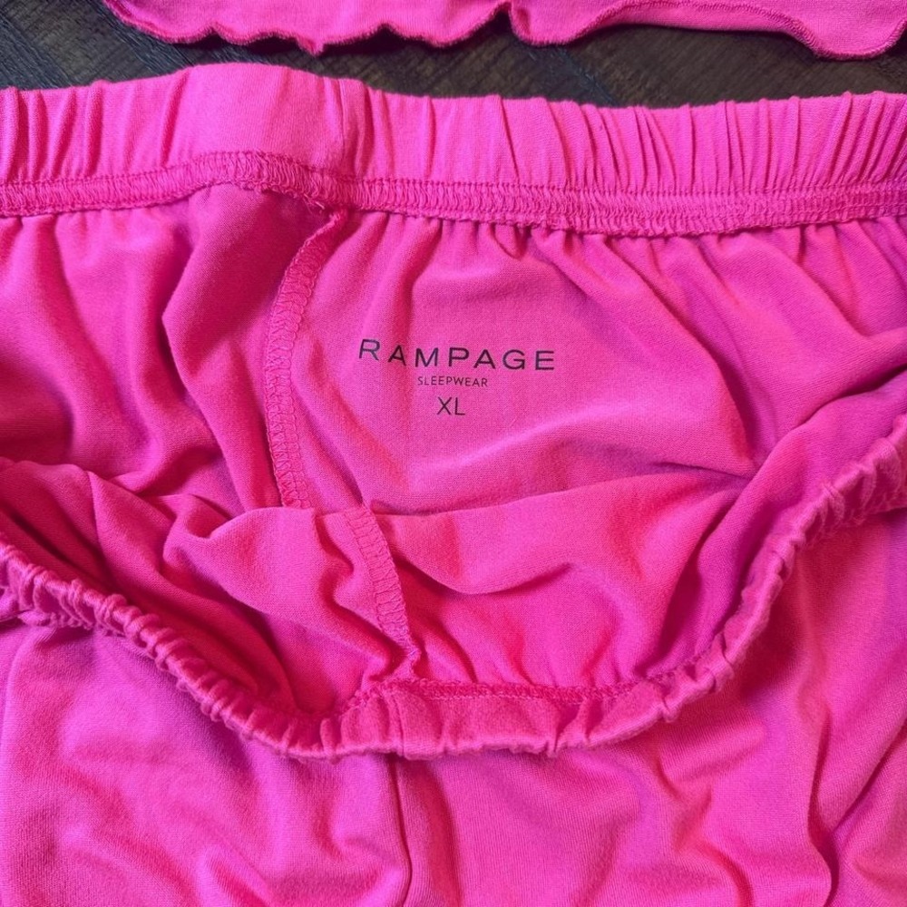 Rampage Y2K Pink Ruffle Cami & Shorts Pajama Set XL - Picture 6 of 8
